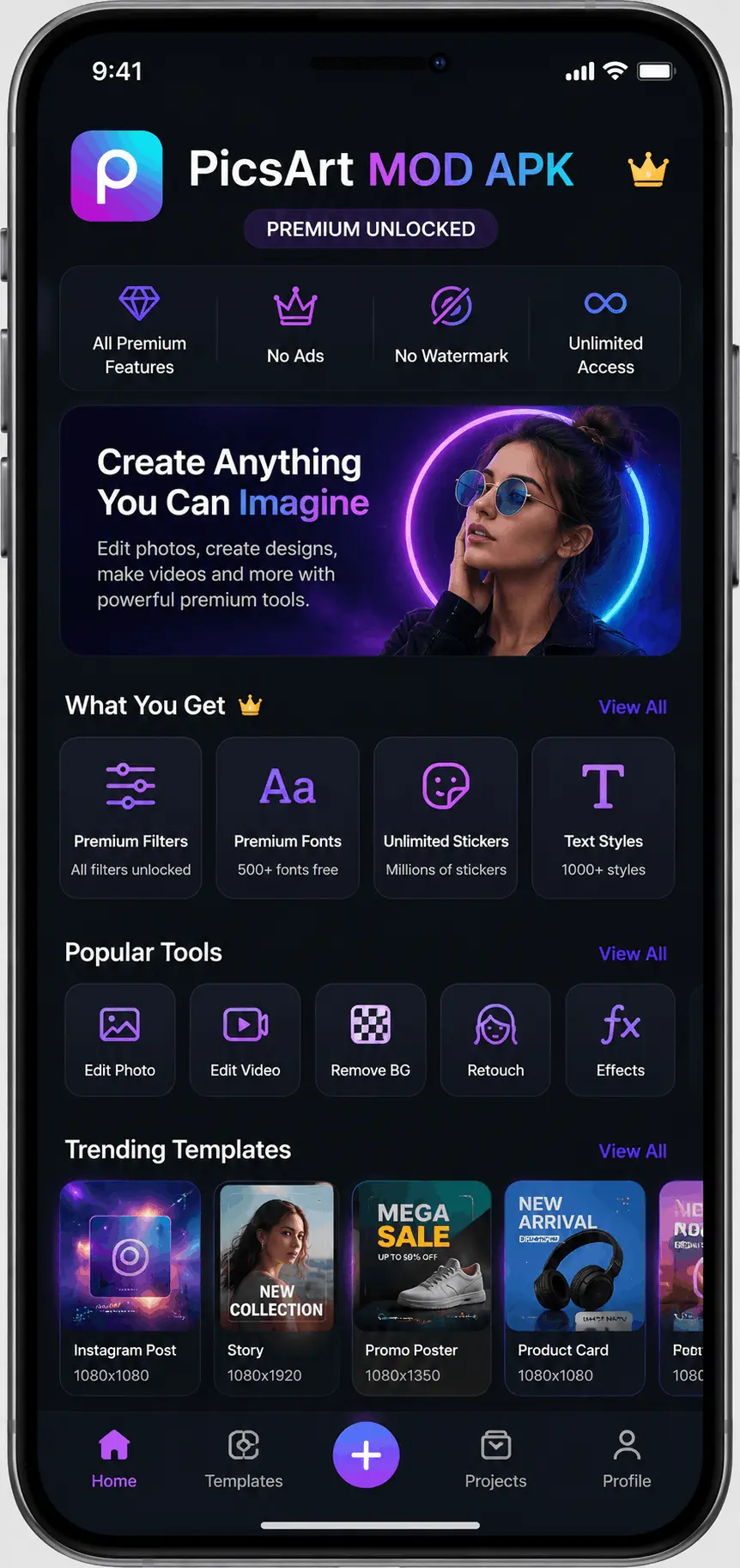 PicsArt MOD APK with Gold membership and premium assets unlocked