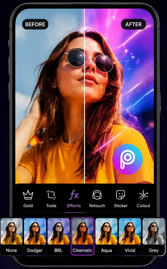 PicsArt MOD APK with unlimited filters and photo effects