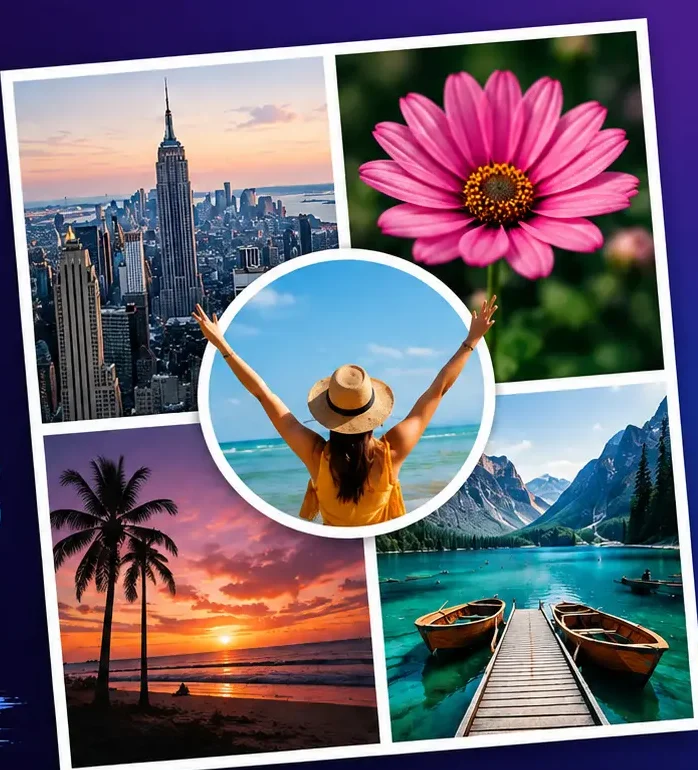 PicsArt collage tutorial featuring multiple creative photos