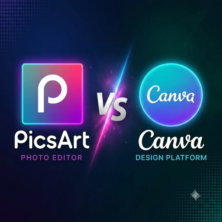 picsart vs canva comparison logo